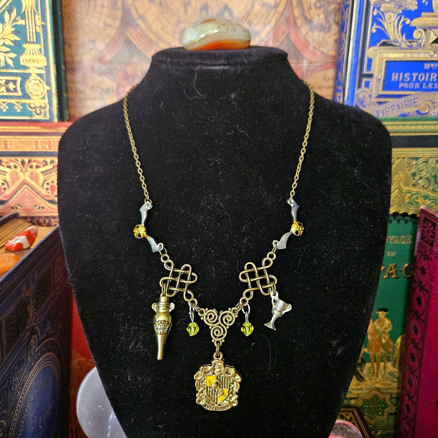 Poufsouffle - Collier Harry Potter, vif d'or, polynectar, coupe de feu