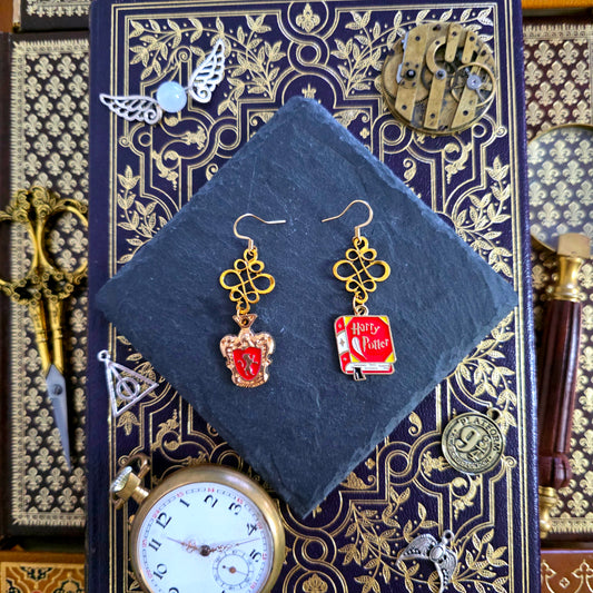 Harry Potter - Boucles d'oreilles dorées Gryffondor - Les Rouages du Temps