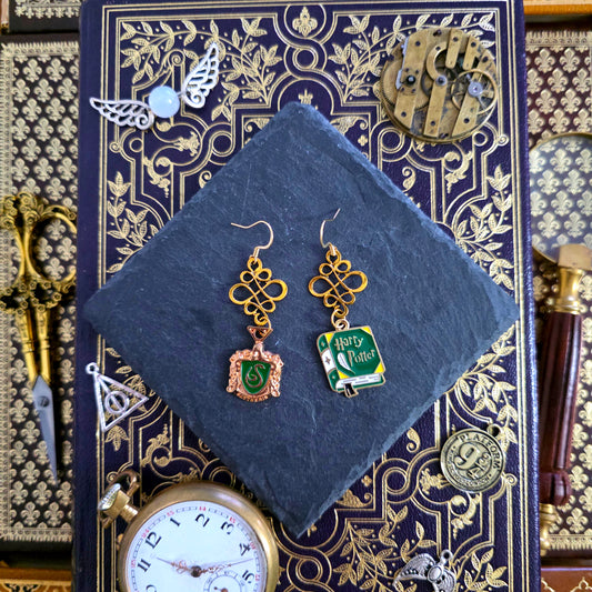 Harry Potter - Boucles d'oreilles dorées Serpentard - Les Rouages du Temps